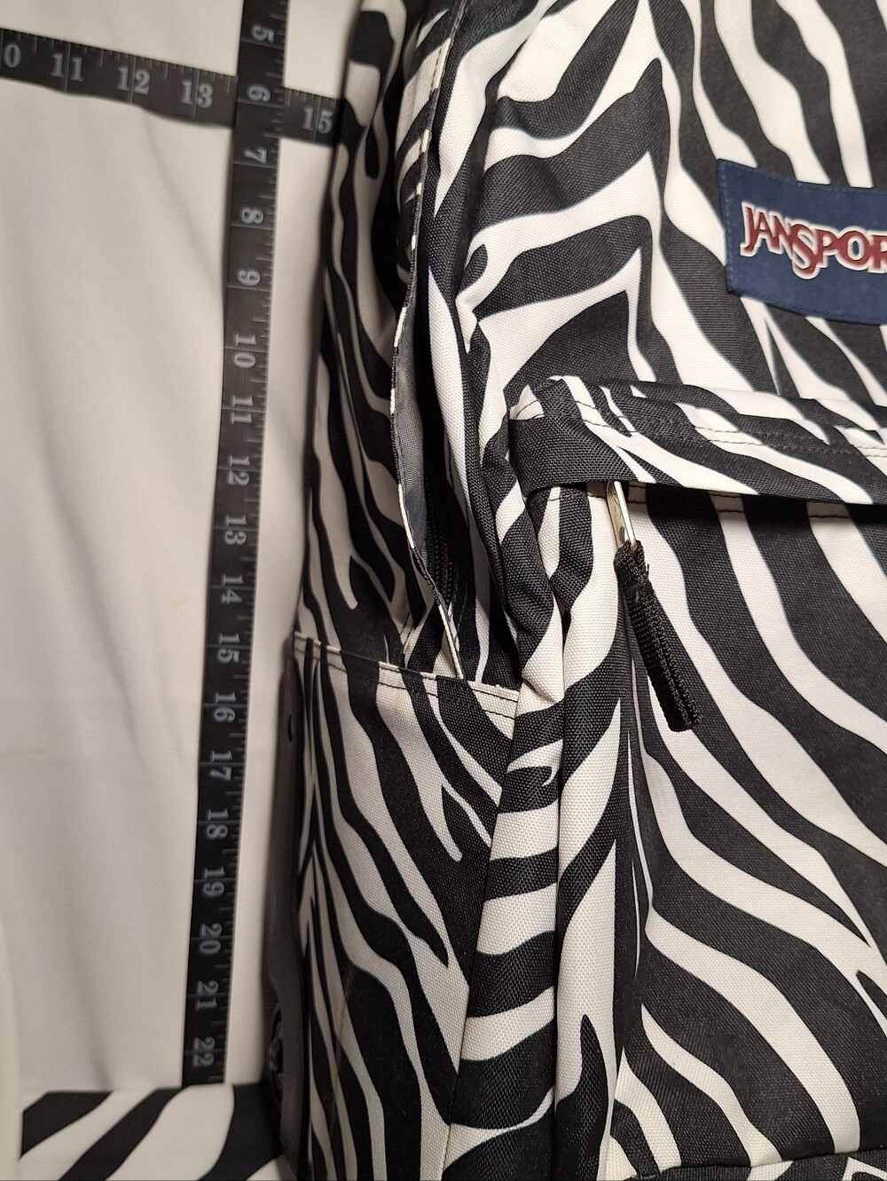 NWT Jansport Rolling Backpack, Black & White Zebra Stripes, NEW with Tags - Picture 2 of 15